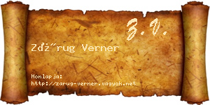 Zárug Verner névjegykártya